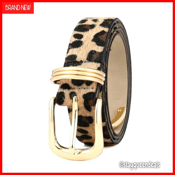 Faux Leather Belt Gold Buckle 1.2\